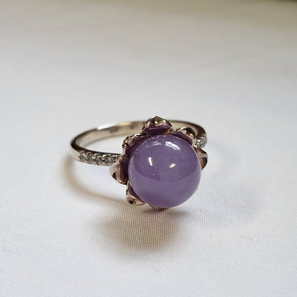 JOY Jade of Yesteryear LAVENDER JADE ring Sterling Silver 925 - SIZE 9 - Picture 13 of 16